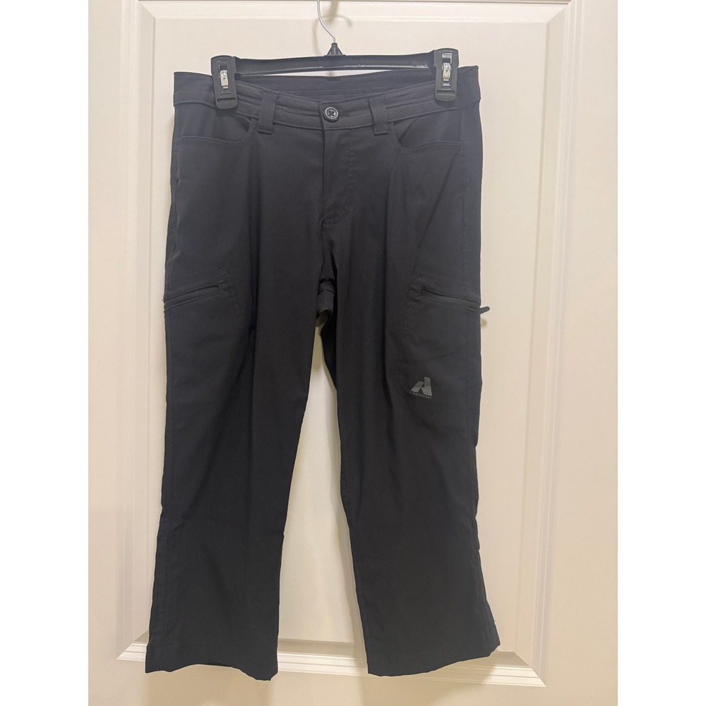 Eddie Bauer First Ascent Guide Pants Womens 6 Black Hiking Technical Cropped